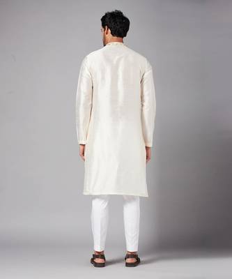 White Ecru Basik Kurta Set 7