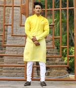 Inari Front Slit Yellow Ombre Kurta Set