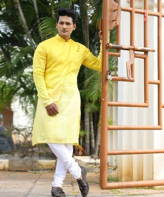 Inari Front Slit Yellow Ombre Kurta Set 2