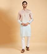 Peach & Blue Glidden Ombre Kurta Set