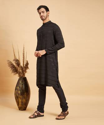 Black Stygian Basik Kurta Set 5