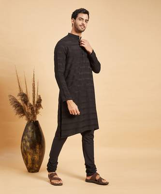 Black Stygian Basik Kurta Set 6