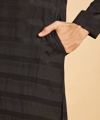 Black Stygian Basik Kurta Set 7