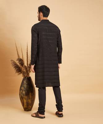 Black Stygian Basik Kurta Set 8
