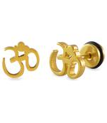 Om Gold Single Stud Earring for Men