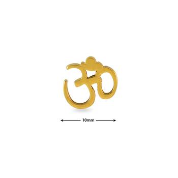 Om Gold Single Stud Earring for Men 2