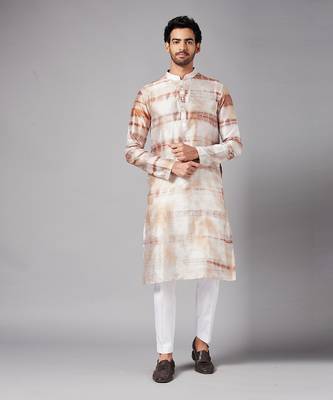 Browtin Brown Tie & Die Kurta Set 1