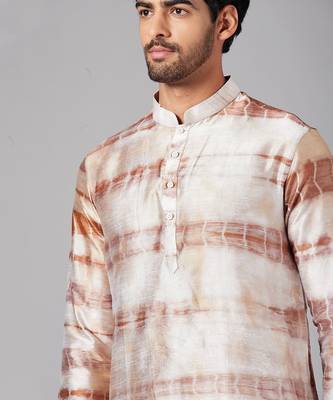 Browtin Brown Tie & Die Kurta Set 3
