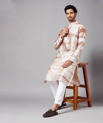 Browtin Brown Tie & Die Kurta Set 4