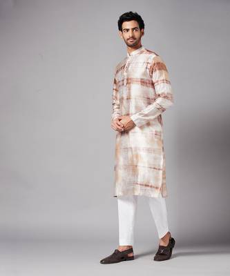 Browtin Brown Tie & Die Kurta Set 5