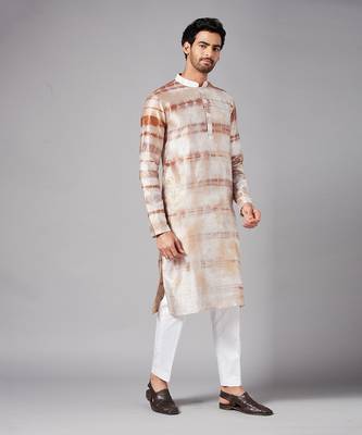 Browtin Brown Tie & Die Kurta Set 6