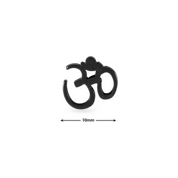 Om Black Single Stud Earring for Men 2