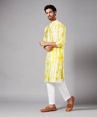 Tintlo Yellow Tie & Die Kurta Set 2