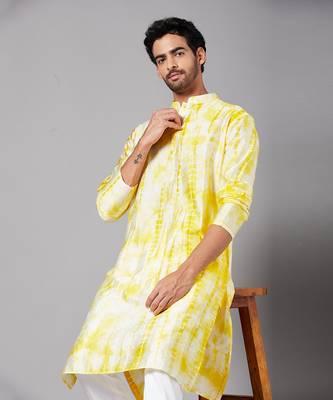 Tintlo Yellow Tie & Die Kurta Set 4