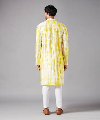 Tintlo Yellow Tie & Die Kurta Set 8