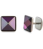 Square Faux Stone Purple Single Stud Earring for Men