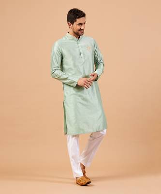 Amil Traditional Embroidered Pastel Green Kurta Set 6