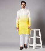 White & Yellow Whillombre Kurta Set