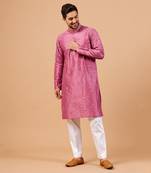 Pumetric Embroidered Purple Kurta Set