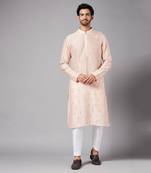 Moori Peach Embroidered Kurta Set