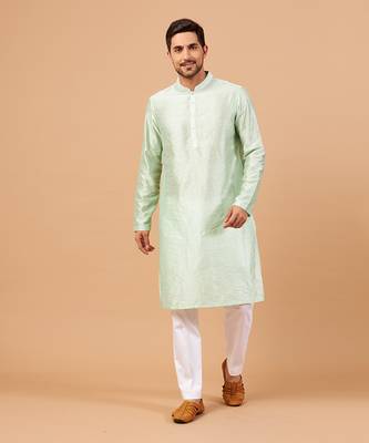 Pastel Green Plain Kurta Set 1