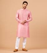 Pink Plain Kurta Set