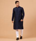 Dark Blue Plain Kurta Set