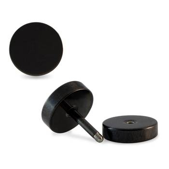 Round Black Single Stud Earring for Men 1
