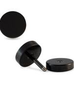 Round Black Single Stud Earring for Men