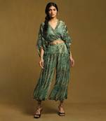 RITU KUMAR Green Botanic Print Top With Palazzo