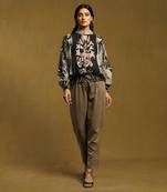 RITU KUMAR Black Botanic Print Top