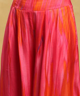 RITU KUMAR Pink Printed Shrug With Blouse And Palazzo 6