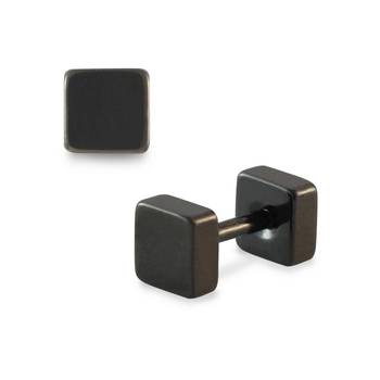 Square Black Single Stud Earring for Men 1