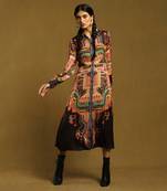 RITU KUMAR Black Printed Button-Down Dress