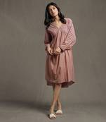 RITU KUMAR Pink Gathered Schiffli Short Dress