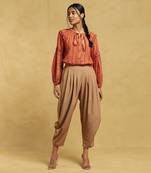 RITU KUMAR Tan Solid Dhoti Pants