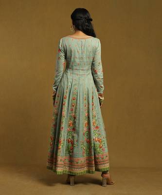 Multicolor Cotton Floral Printed Anarkali Set 4