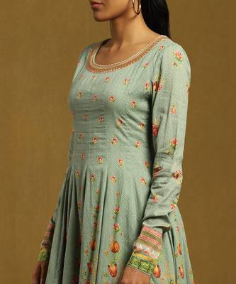 Multicolor Cotton Floral Printed Anarkali Set 5