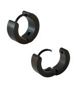 Plain Black Single Hoop Earring for Men (H: 13 mm, W: 5 mm)