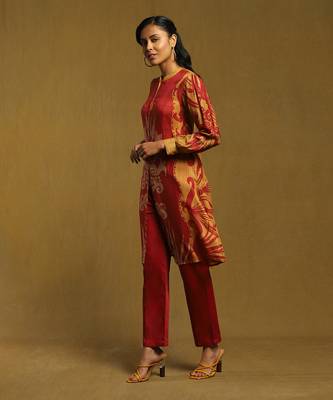 RITU KUMAR Rust Botanic Print Kurta Set 2