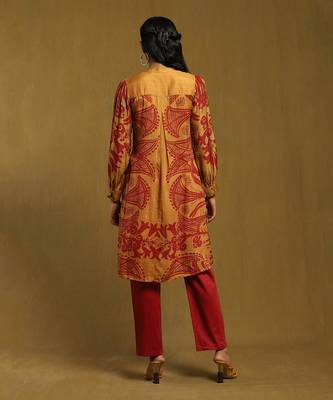 RITU KUMAR Rust Botanic Print Kurta Set 4