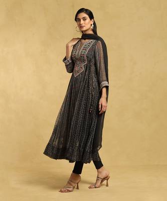 RITU KUMAR Black Printed Kurta Set 2