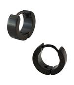 Plain Black Single Hoop Earring for Men (H: 10 mm, W: 4 mm)
