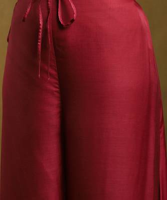 Plum Viscose Printed Kurta Set  6