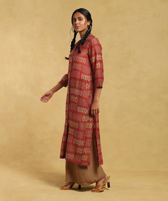 RITU KUMAR Rust Printed Button-Down Kurta 2