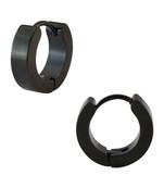 Plain Black Single Hoop Earring for Men (H: 13 mm, W: 4 mm)