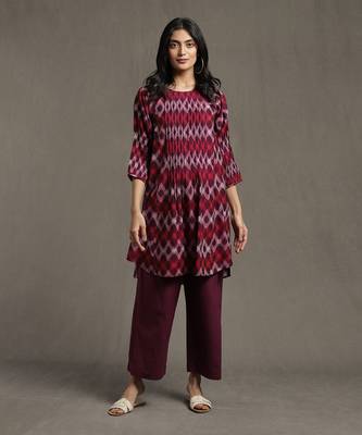 RITU KUMAR Purple Pintuck Kurta Set 1