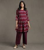 RITU KUMAR Purple Pintuck Kurta Set