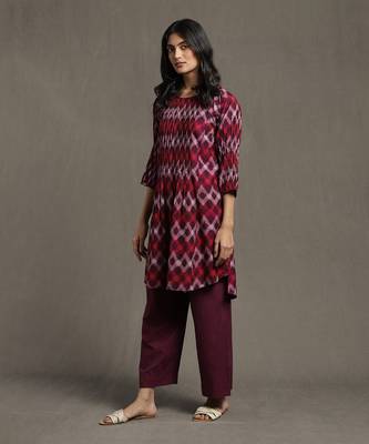RITU KUMAR Purple Pintuck Kurta Set 2