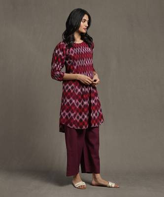 RITU KUMAR Purple Pintuck Kurta Set 3